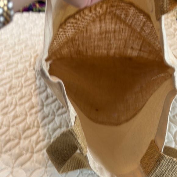 Eloquence Canvas and Burlap Two-Tone Tote Bag 14 x17.5 NWOT - Picture 6 of 7